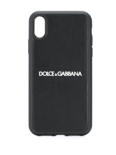 Shop Dolce & Gabbana Printed Logo Iphone Xr Case In Black