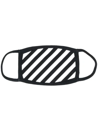Shop Off-white Diagonal Stripe Mask In White ,white