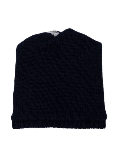 Shop Yohji Yamamoto Reversible Beanie Hat In Blue