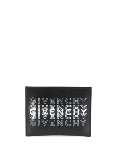 Shop Givenchy Multi-logo Embroidered Cardholder In 001 Black