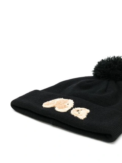 Shop Palm Angels Teddy Bear Bobble Hat In Black