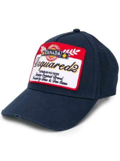Shop Dsquared2 Canada Patch Baseball Cap In Blue