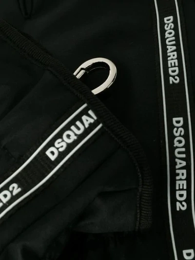Shop Dsquared2 Logo Stripe Gloves In Black
