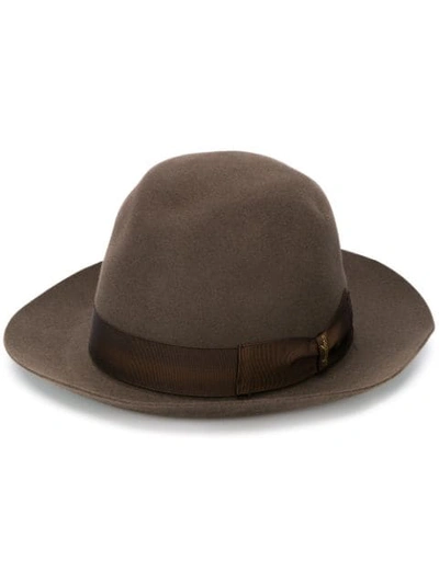 Shop Borsalino Fedora Hat In Brown