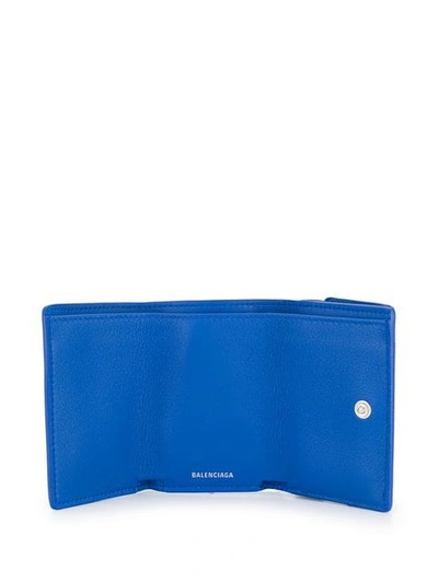 Shop Balenciaga Bal Papier Mini Wallet - Blue