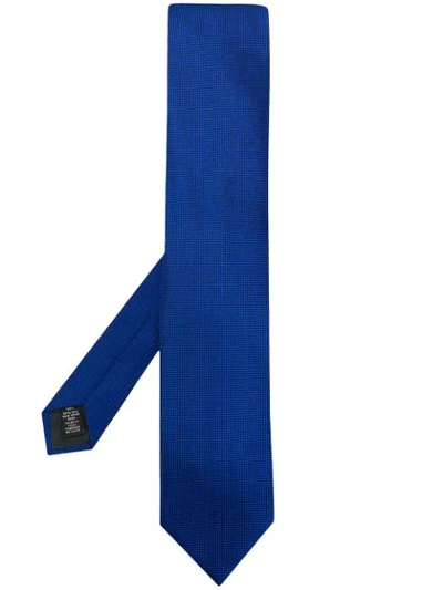 Shop Ermenegildo Zegna Micro Texture Tie In Blue