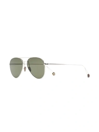 Shop Ahlem 22k Gold Plated Pantheon Aviator Sunglasses In Black
