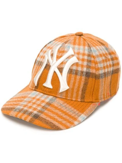 Shop Gucci Ny Yankees™ Patch Cap In Orange