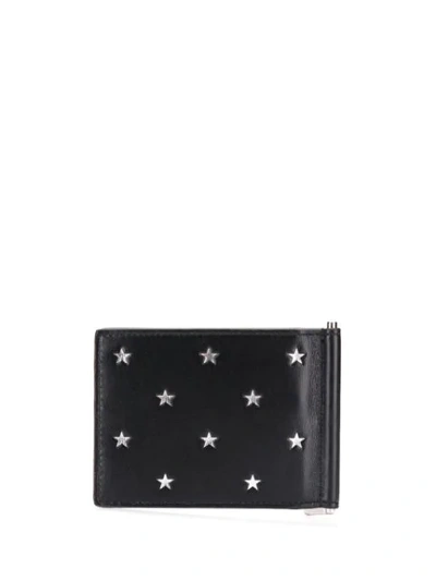 Shop Saint Laurent Star-print Bill Clip Cardholder In Black