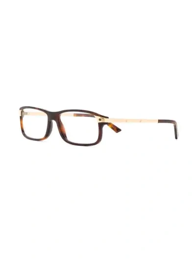 Shop Cartier 'santos' Glasses - Brown