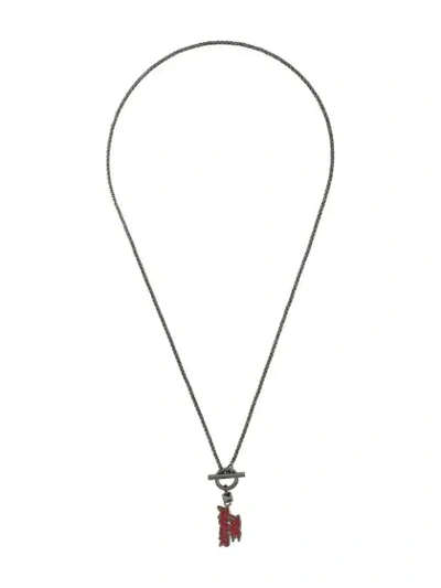 Shop Valentino Garavani Rockstud Chain Pendant Necklace In Metallic