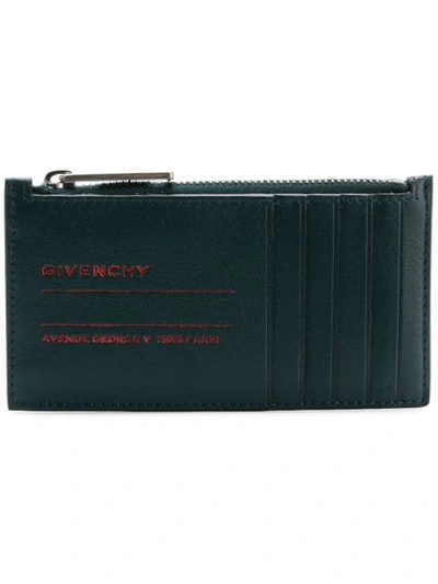 Shop Givenchy Zipped Card Holder In Blue