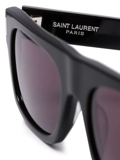 Shop Saint Laurent Vintage Rectangular Sunglasses In Black