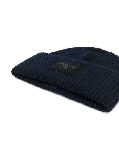 Shop Dondup Ribbed Beanie Hat In 897  Navy