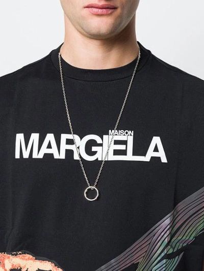 Shop Maison Margiela Ring Pendant Necklace In Silver