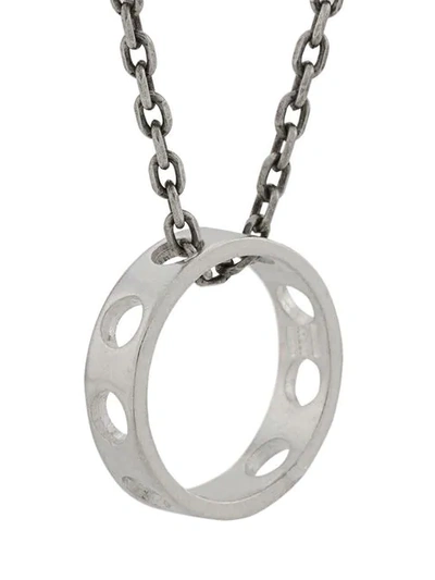 Shop Maison Margiela Ring Pendant Necklace In Silver