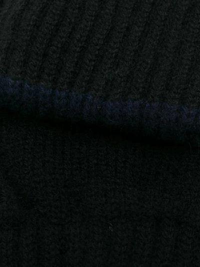 Shop Pringle Of Scotland Fingerless Knitted Gloves - Blue