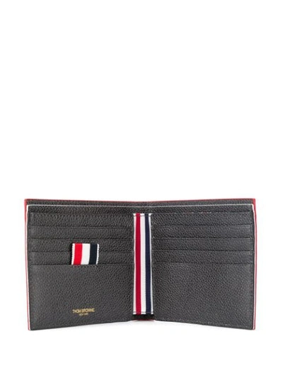Shop Thom Browne Pebbled Leather Wallet In Grey