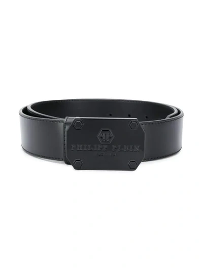 Shop Philipp Plein Logo Belt In Black