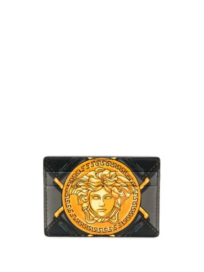 Shop Versace Bondage Medusa Card Holder In K022h Nero Oro