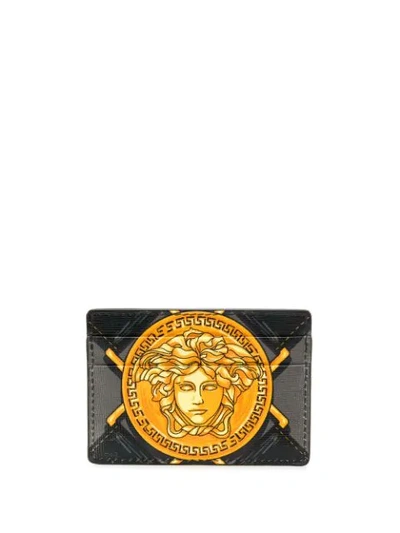 Shop Versace Bondage Medusa Card Holder In K022h Nero Oro