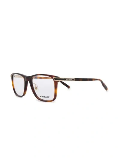 Montblanc Square Frame Glasses In Brown