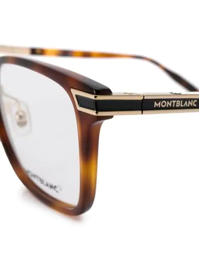 Montblanc Square Frame Glasses In Brown