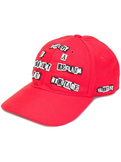 Shop Valentino Appliquéd Cap In Red