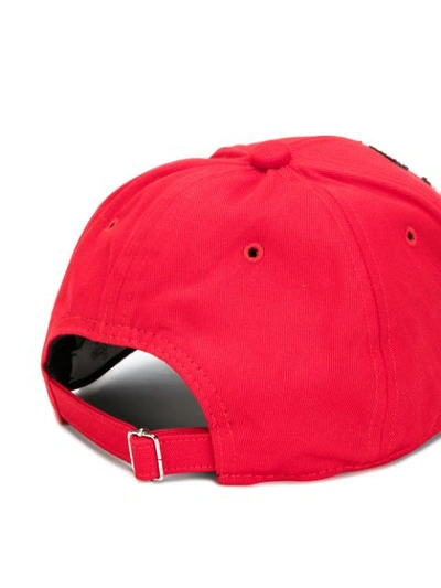 Shop Valentino Appliquéd Cap In Red