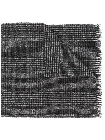 Shop Destin Check Knit Scarf - Black