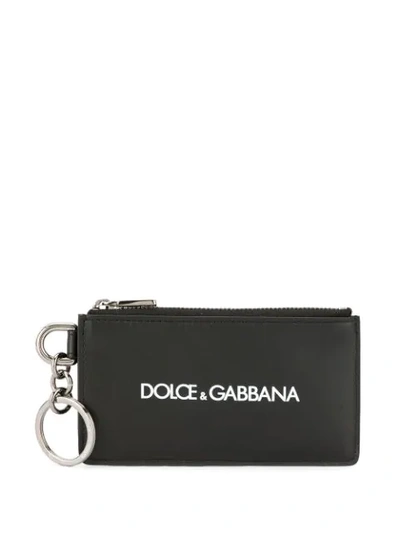 Shop Dolce & Gabbana Logo Print Cardholder In Green