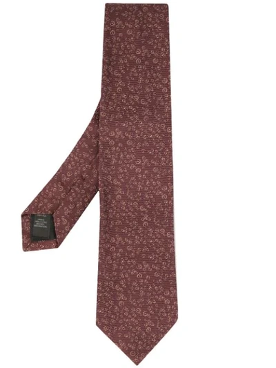 Shop Gieves & Hawkes Geometric Embroidered Tie In Red