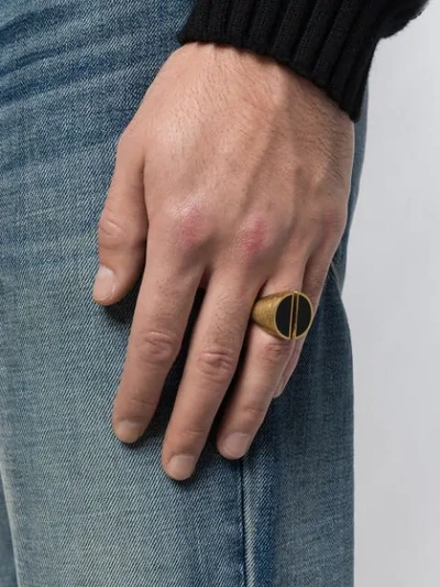 Shop Andrea D'amico Divided Signet Ring In Gold