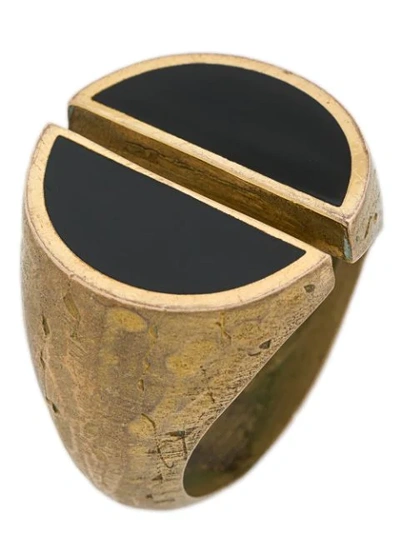 Shop Andrea D'amico Divided Signet Ring In Gold