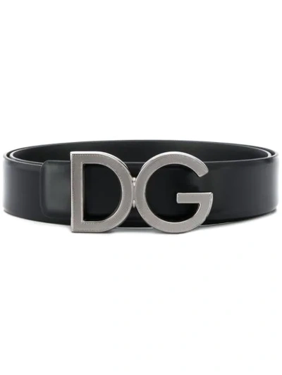 Shop Dolce & Gabbana Logo Buckle Belt In Black