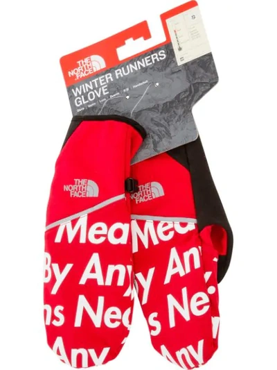 Supreme Tnf Winter Runners Gloves In Red | ModeSens