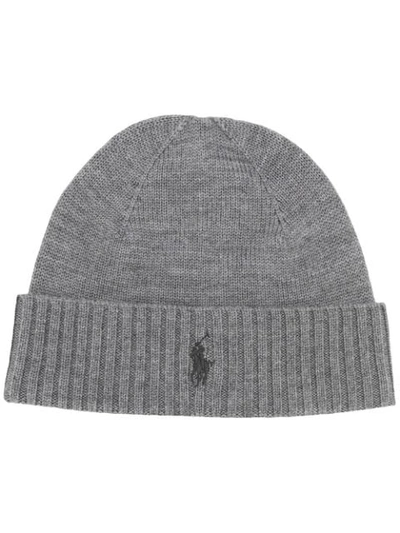 Shop Ralph Lauren Logo Embroidered Hat In Grey