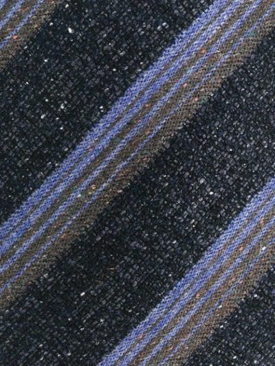 Shop Kiton Striped Woven Tie - Blue