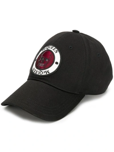 Shop Alexander Mcqueen Skull Logo Patch Baseball Cap In Black