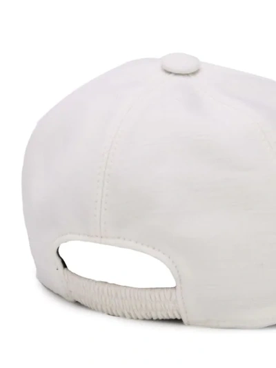Shop Z Zegna Techmerino™ Embroidered Logo Cap In Weiss