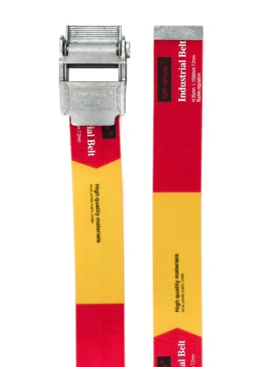 Off-white 3.5cm Red And Yellow 2.0 Industrial Logo-print Webbing Belt In Red