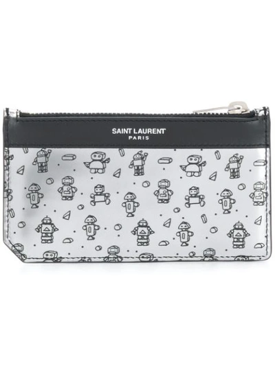 Shop Saint Laurent Fragments Robot Cardholder In Metallic