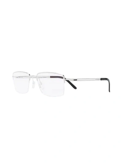 Shop Silhouette Square Shaped Glasses In Metallic