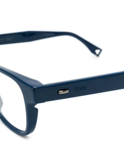 Shop Fendi Eyewear Rectangle Frame Glasses - Blue