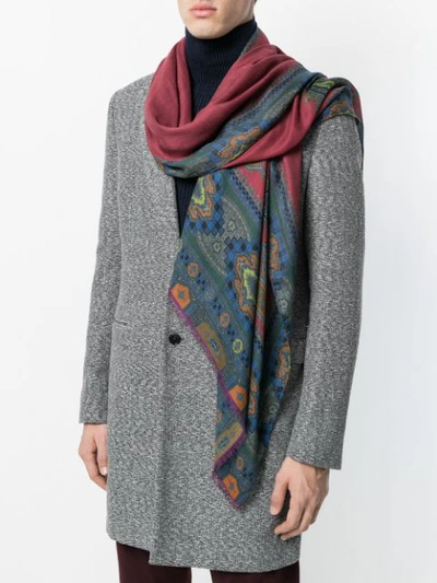 Shop Etro Patterned Scarf In Multicolour