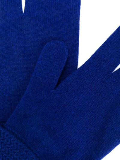 Shop Maison Margiela Three-finger Gloves In Blue