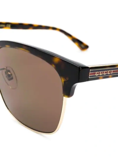 Shop Gucci Eyewear Square Shaped Sunglasses - Brown