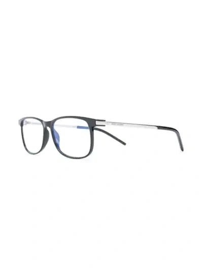 Shop Saint Laurent Rectangular Eyeglasses In Black