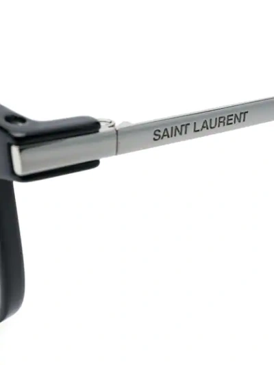 Shop Saint Laurent Rectangular Eyeglasses In Black