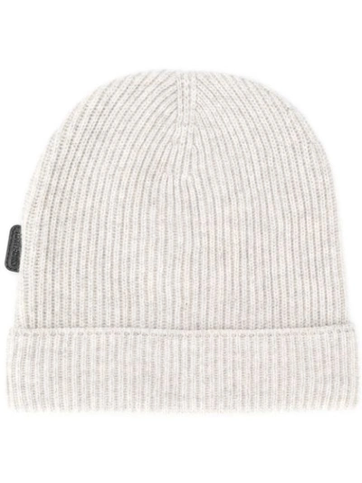 Shop Tom Ford Cashmere Ribbed Beanie In Grey